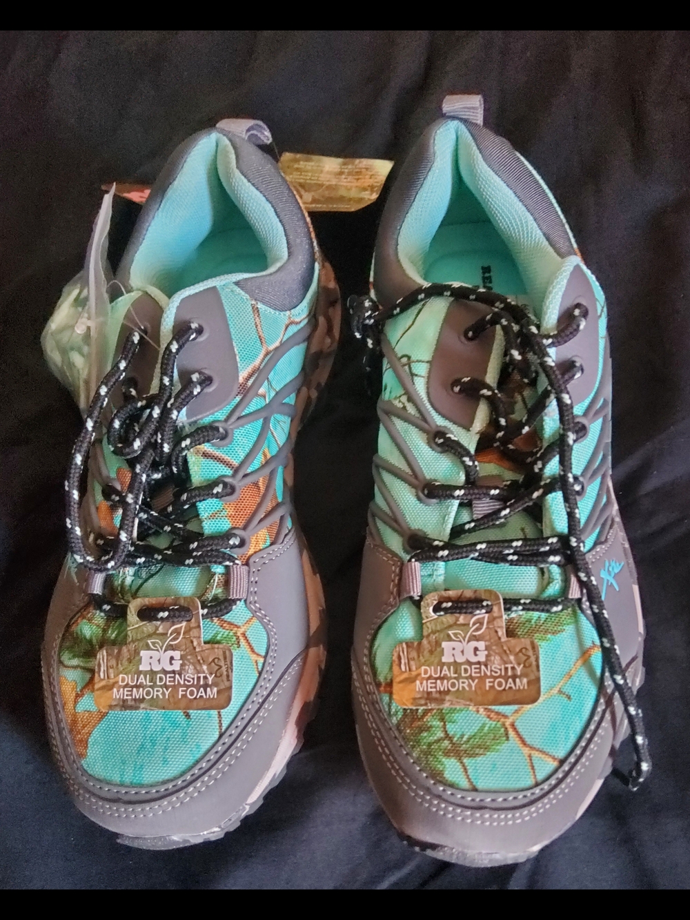Dual Density Memory Foam Women's Teal & Gray Athletic Shoes